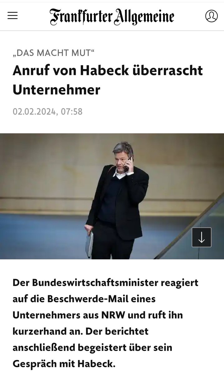 Storch_i's tweet photo. "Die Grünen hören der Wirtschaft nicht zu!"

"In dem Telefonat habe ich einen Menschen erlebt, der zutiefst aufrichtig, anständig &amp; ehrlich mit mir umgeht“, sagt Zimmer. Habeck sei jemand, der verstehen wolle, wo es Probleme gibt, um Dinge zu verbessern."

https://t.co/AONj6WTbPB https://t.co/zDj5KrUTbK