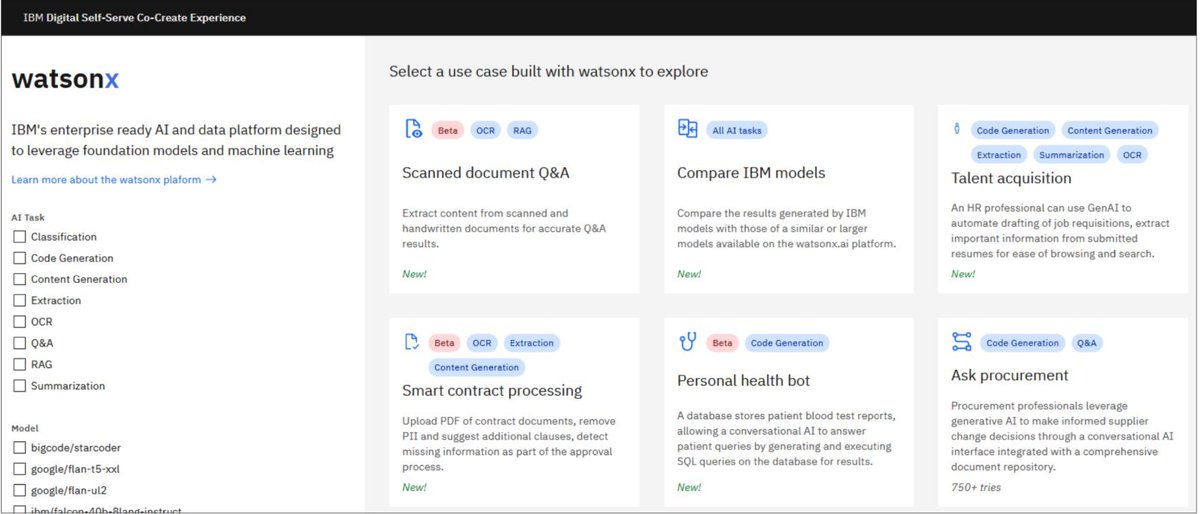 Accelerate and scale innovation with IBM AI 

IBM Digital Self-Serve Co-Create Experience (DSCE) wizard for data scientists, application developers and ML-Ops engineers discover and try IBM's AI portfolio #EmbeddableAI #AILibraries #AiAPIs dsce.ibm.com