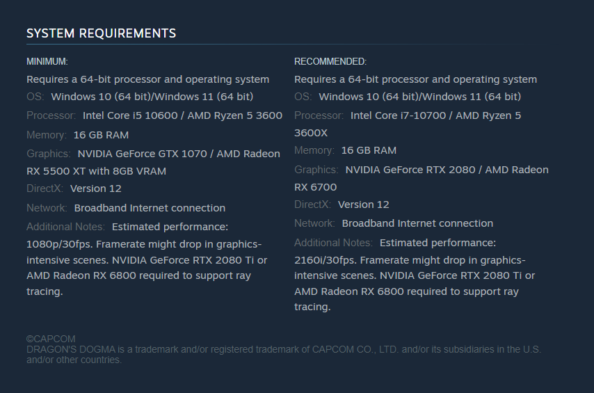 doc_ock17's tweet photo. @PMS_Jordan min and med requirements match the minimum and recommended on official steam page. only difference is that recommended on Steam targets 2160i (interlaced 2160p) https://t.co/yF6R5ZoleP