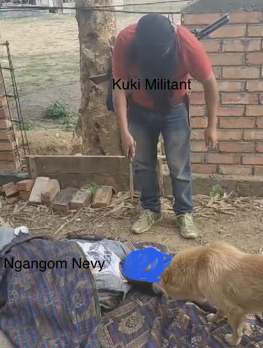 💔 heart breaking story of Ngangom Nevy - a 20 years old Meitei youth who has been missing since May 28 last year from Sugnu in Kakching district . Recently ,after a gory video emerged on social media platform, which shows a man( #KukiMilitants ) hacking the throat of a person