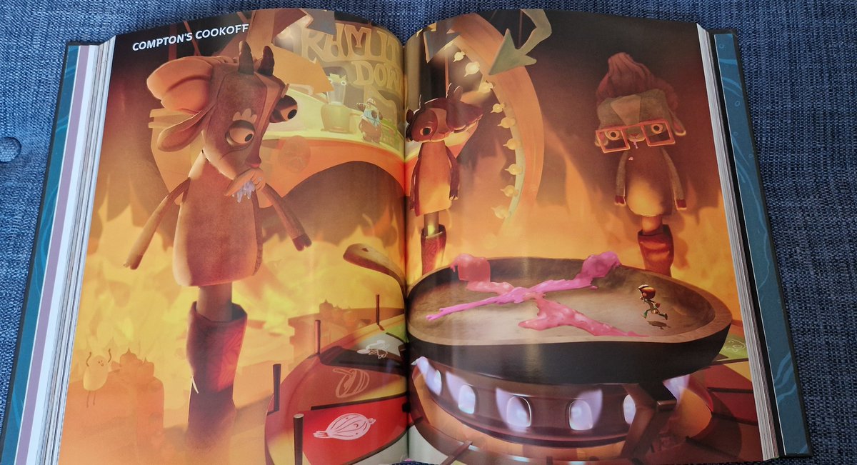 Jamiepwest's tweet photo. @iam8bit @DoubleFine @AshleyEsqueda Holy Macaroni!! The Art Of Psychonauts 2 just arrived! I have a lot of beautiful art books but this one might be THE most beautiful. Wow. Great work! (Guitar pick included for scale) https://t.co/XpxmLTRcgy