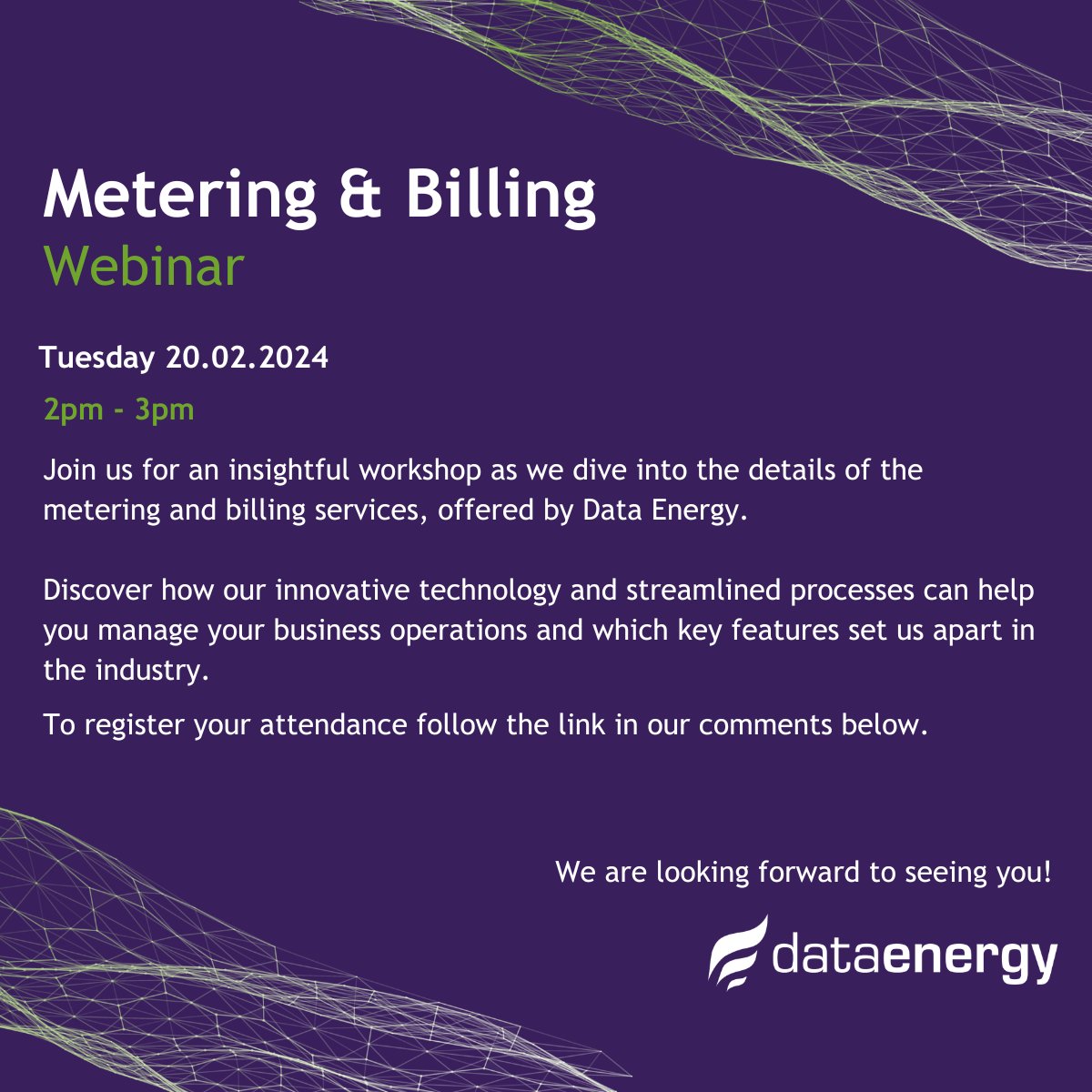 Join us for an insightful webinar on metering and billing services. Discover how our innovative technology and streamlined processes can help you manage your business operations.

To register your attendance follow the link in our comments.

#heatnetworks #webinar