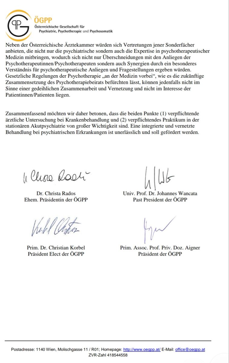 OEGPP1's tweet photo. #psychotherapie
Die #OEGPP hat heute zum 🇦🇹 #Psychotherapiegesetz Entwurf Stellung genommen.
👉 Als essentiell wird die ärztliche Untersuchung bei #Krankenbehandlung und ein verpflichtendes Praktikum im psychiatrischen Akutsetting für die bestmögliche Behandlung angesehen. https://t.co/reNDKmjCic