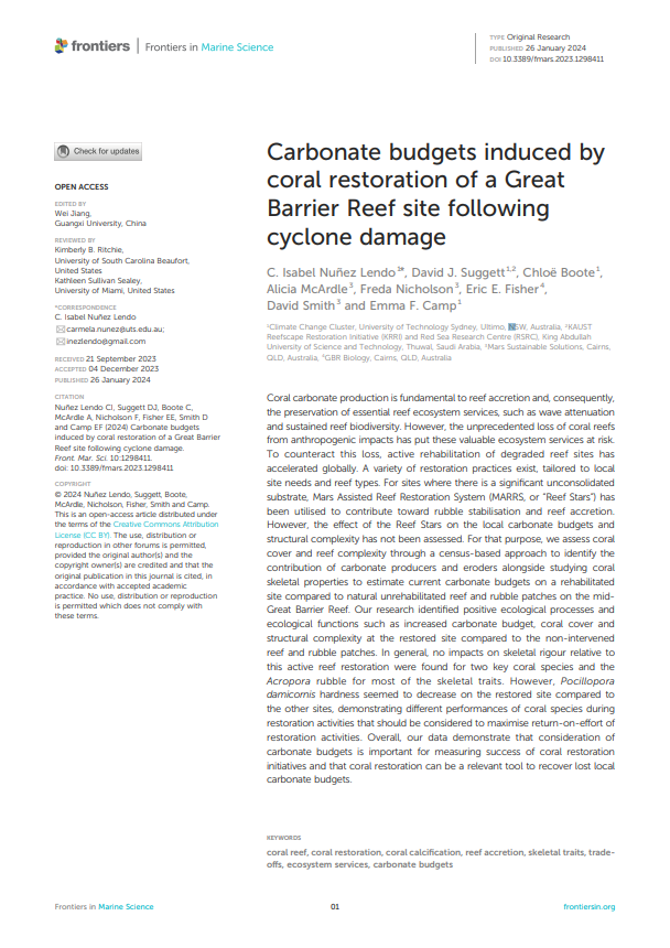 nunezlendo's tweet photo. 🌊Exciting findings from my 1st first-author paper &amp; PhD chapter! #Coralreef carbonate budgets can be enhanced through #coralrestoration 🙌Key metric to evaluate the success of interventions in recovering essential #ecosystemservices - wave attenuation🏝️ https://t.co/OD04HpURDi https://t.co/mSuH4mZ7yh