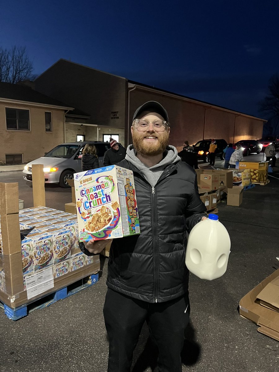 Adam knows the perfect Saturday morning treat or late night snack and share it with 104 families in Xenia last night. 

Thanks Adam and everyone else who volunteered to help others, we greatly appreciate you all. 

Have a wonderful weekend!
