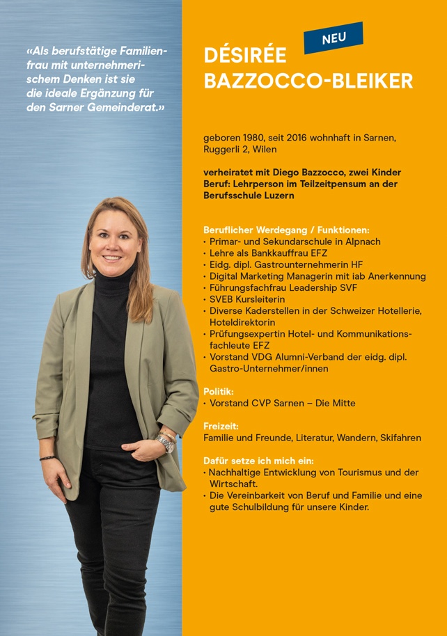 Unsere zwei Kandidaten und unsere Kandidatin für Sarnen stellen sich vor:

Jürg Berlinger (bisher) 
Cleo Bracale (bisher)
Désirée Bazzocco-Bleiker (neu) 

Am 3. März 2024 sind die Wahlen. Wir danken für Ihre Stimme und Unterstützung

#Sarnen #Obwalden #Wahlen #Abst24 #Gemeinderat