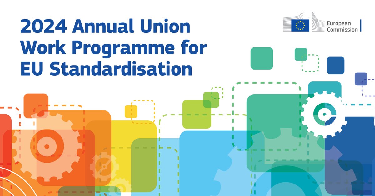 📢The 2024 Annual Union Work Programme on European Standardisation is here! The programme sets out the Commission’s priorities & activities on #standardisation – essential to Europe’s competitiveness and economic security. Read more: europa.eu/!jNpVG6 #EUstandards
