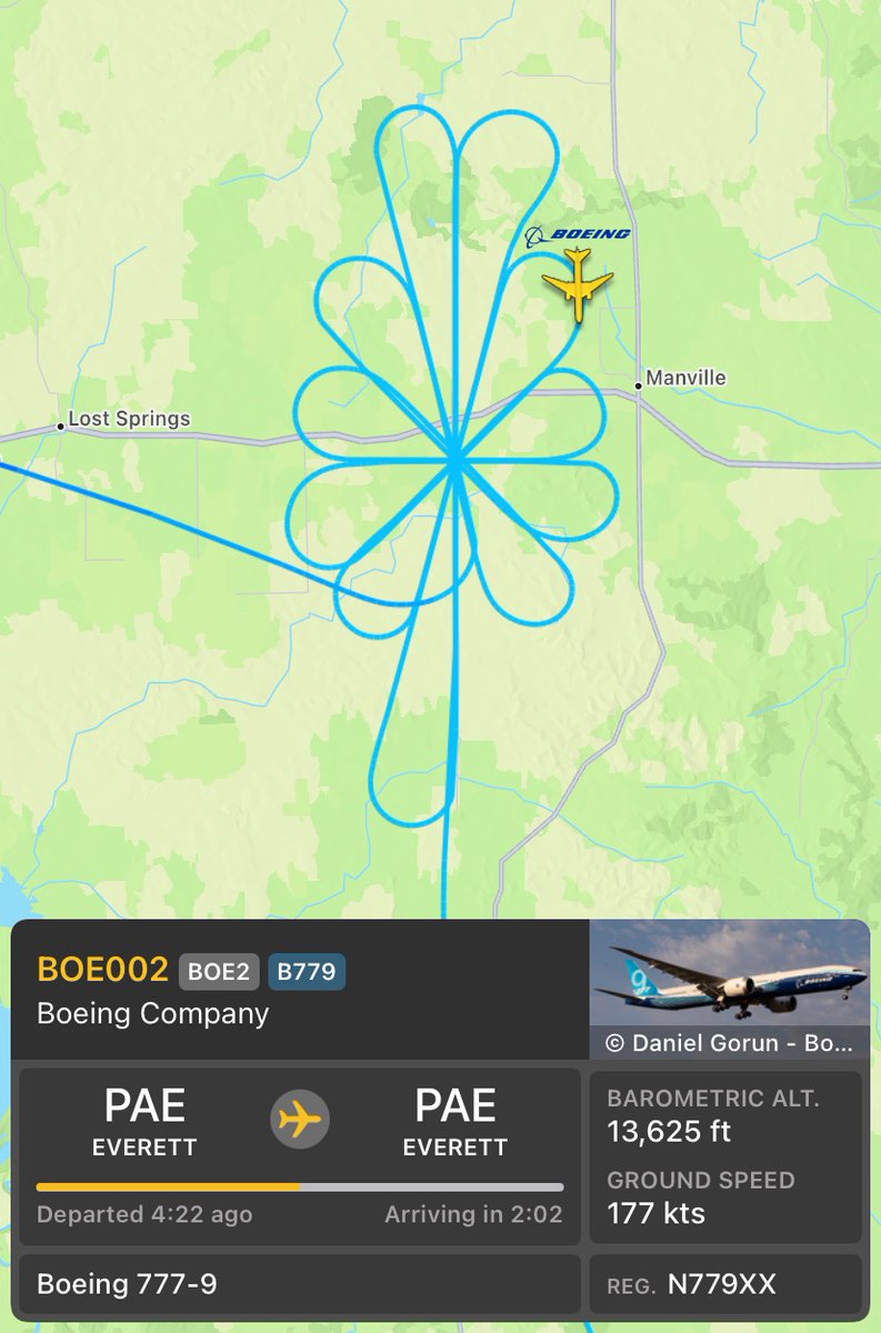 @flightradar24 During 777X flight testing.