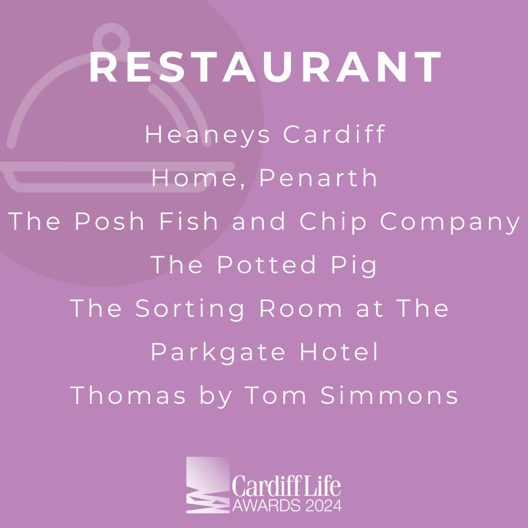 ✨ The Restaurant Finalists are: <a href="/heaneyscardiff/">HEANEYS</a>, Home, Penarth, The Posh Fish and Chip Company, The Potted Pig, <a href="/parkgatehotel/">theparkgatehotel</a>, and Thomas by Tom Simmons