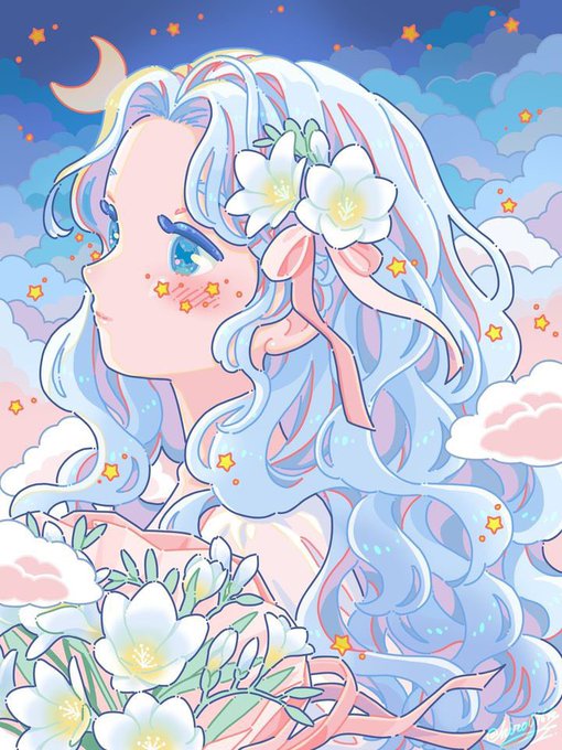 「blush crescent moon」 illustration images(Latest)｜2pages