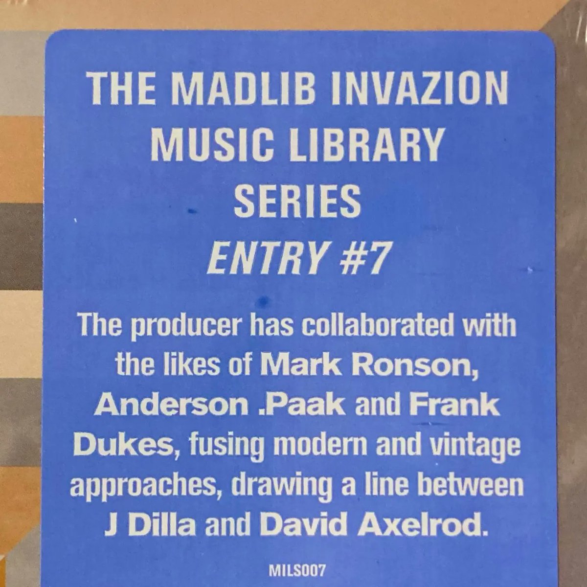 RarekindRecords's tweet photo. Madlib Invazions Library series continues with a great instrumental set from Joe Harrison #joeharrison #madlibinvazion https://t.co/G0TSFrjnn5