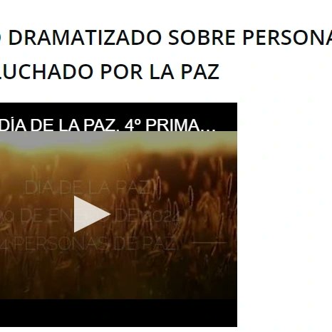 El día 30 de enero, se celebra el DÍA DE LA PAZ.  En nuestro cole hemos hecho en nuestra Radio Escolar diferentes programas explicando qué es para nosotros la paz. Además un video dramatizado por nuestros alumno/as sobre personajes que han luchado por la paz
#diadelapaz2024