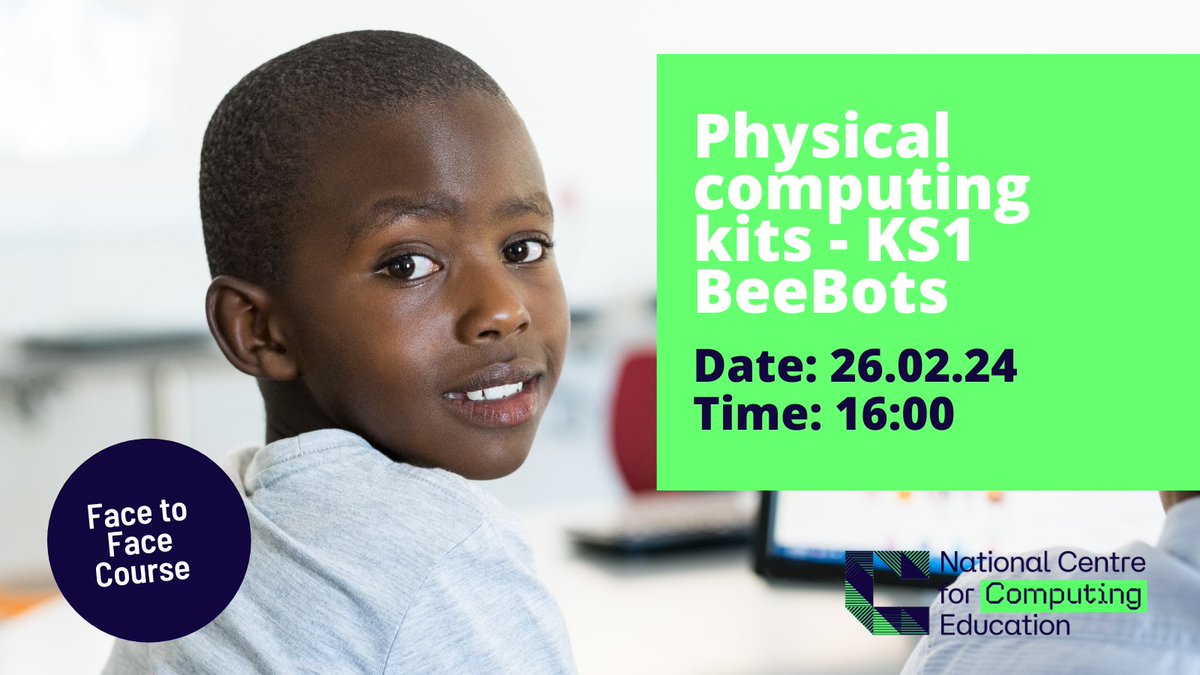 ComputingHubLEI's tweet image. Explore physical computing in Key Stage 1 using Bee Bots and how the Teach Computing Curriculum can be used to engage students. 

Book here: ncce.stem.org.uk/cpd/528115/phy…

#teachcomputing #physicalcomputing #computingCPD
