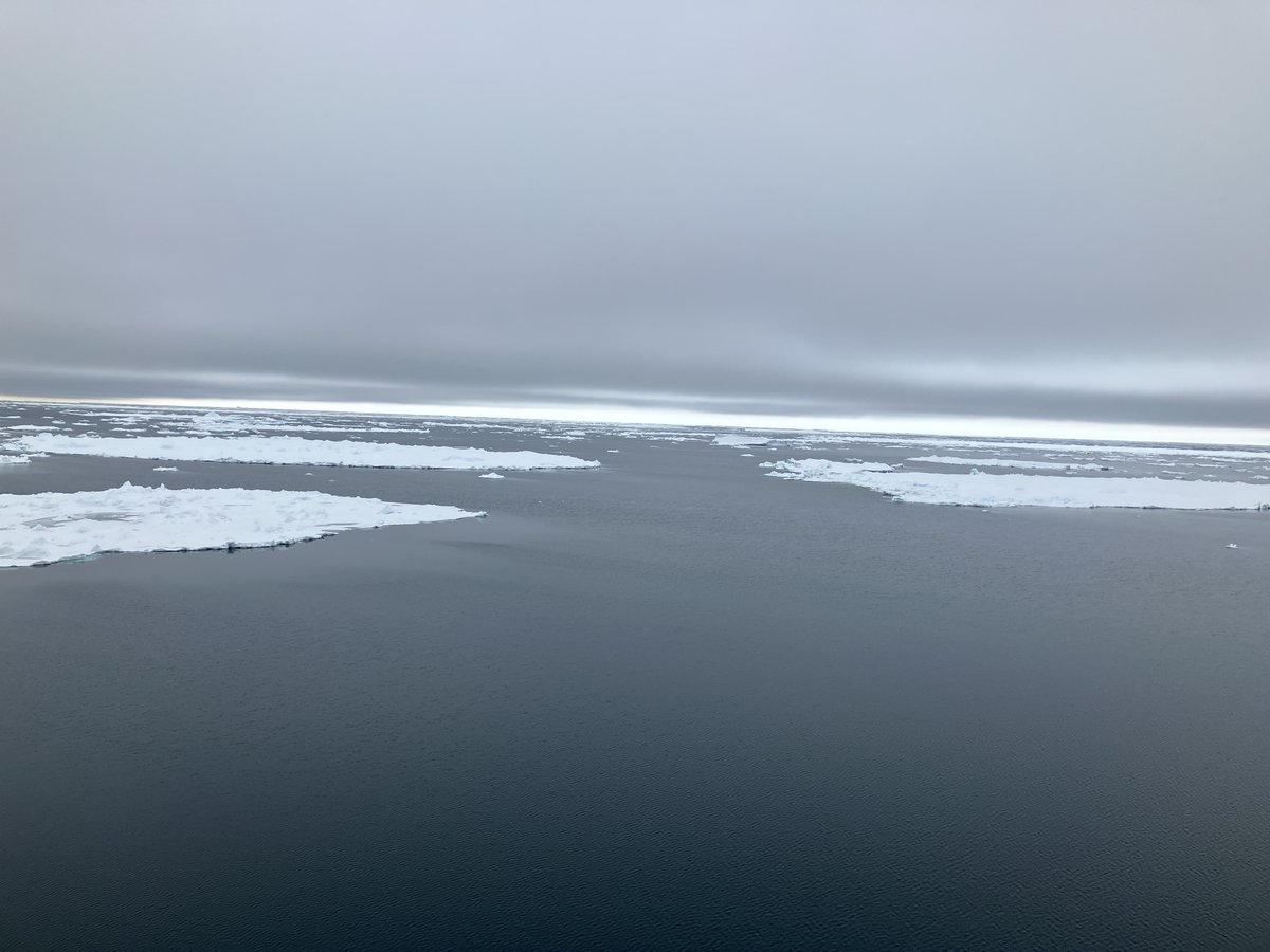 Aids to ice navigation.....the sky. Where the sky is darker indicates water below, known as water sky. Where the sky is bright white, that is ice reflecting from the clouds and is called ice blink. This is a useful way to assist with ice navigation