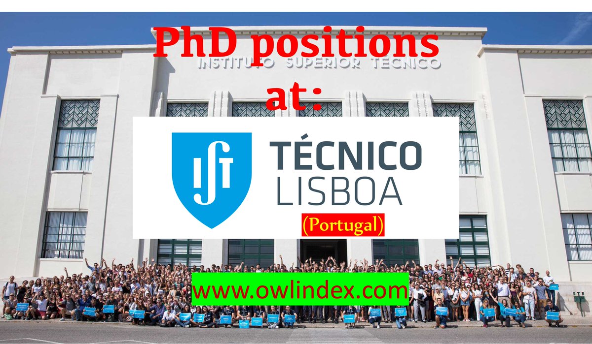 owlindex's tweet photo. 9 PhD positions are available at Instituto Superior Técnico (Portugal): https://t.co/RFT1spOeWp

#owlindex #PhD #PhDposition #phdresearch #phdjobs #Research #positions #researchers #InstitutoSuperiorTecnico #portugal #portugaljobs @owlindex  @institutoSuperiorTécnico https://t.co/6AwaBofgNQ