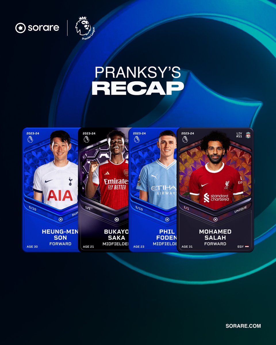 So, the Winter <a href="/premierleague/">Premier League</a> Competition on <a href="/Sorare/">Sorare</a> has finally come to an end.
What an incredible few months it has been for #PranksyPlays!

Our final statistics:
20 Podium finishes across Rare, Super Rare &amp; Unique rarities.
€33,500 in total prize money, placing us No.1 in the