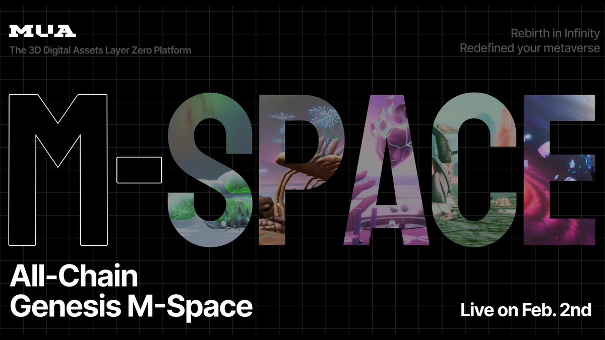 MUA_MUADAO's tweet photo. 🌕 MUA Genesis M-Space NOW LIVE 

🎁Now you can unlock your #BRC420 #MUAInfinityGate and check which All-Chain Genesis M-Space inside at https://t.co/ivthYthnbc

💎Genesis M-Space is a #LayerZero launchpad that  empower you to create, publish, and trade #metaverse  across different chains with high degrees of freedom. 

👀Explore more details: https://t.co/6YotMDm11Z