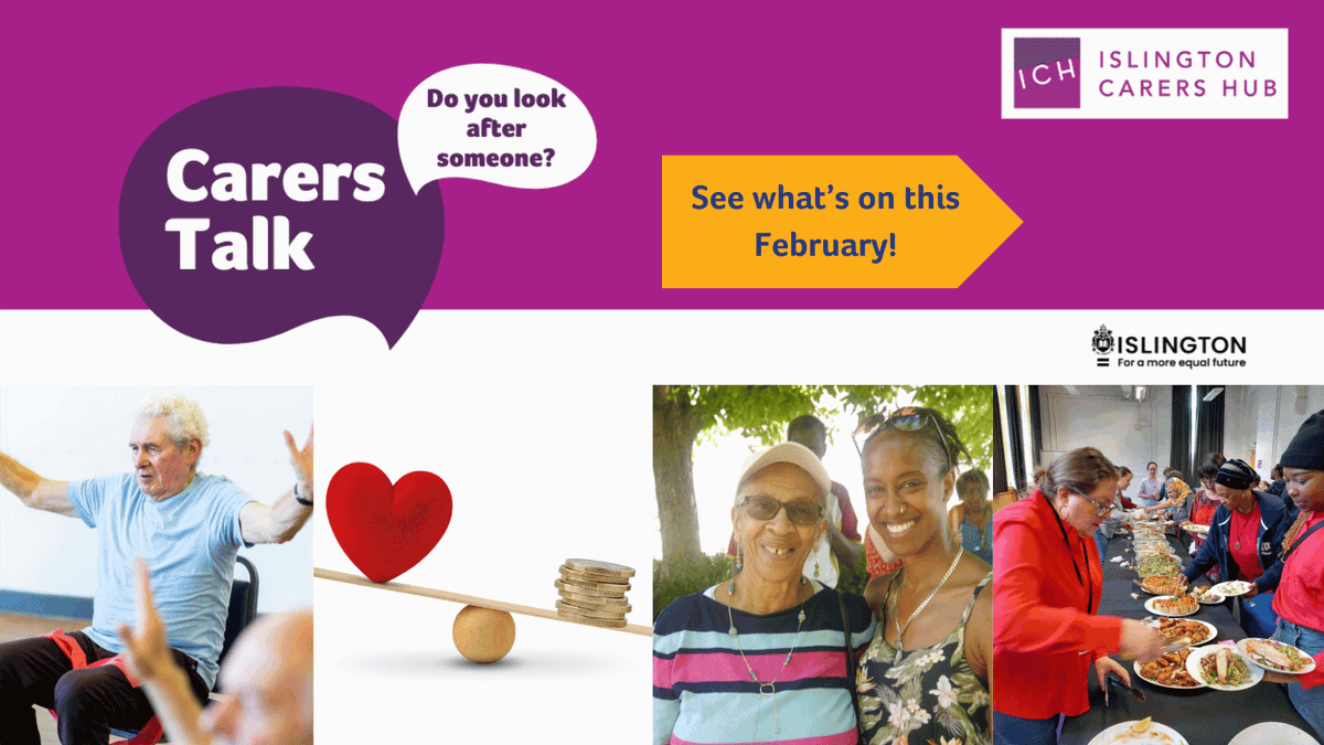 Do you look after someone 18yrs+? Find out what's on in Islington where you can meet other Islington carers, get the latest information and resources - from events to help with the 'cost of living', a Dance workshop, to lunar new year celebrations: ✨tinyurl.com/277xycrt