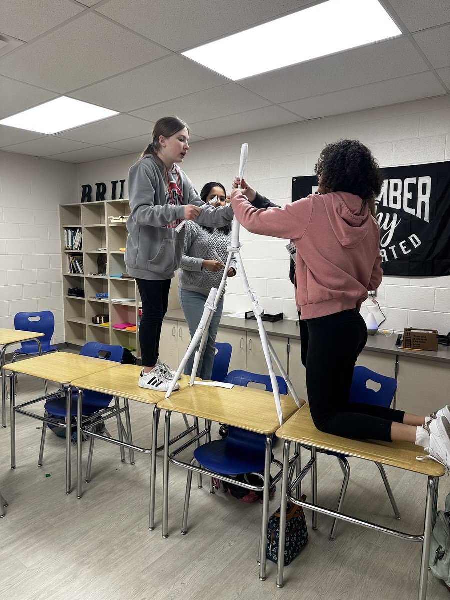 BerlinPE_Health's tweet photo. In Health last week students worked on teamwork and communication skills while building a paper tower. Students could only use desk, chairs and 20 sheets of paper. This group went above and beyond. #berlinmiddleschool #olentangy #olentangyschools #healthclass https://t.co/ajcfj2y3O9