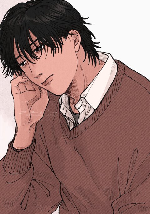 「1boy brown sweater」 illustration images(Latest)