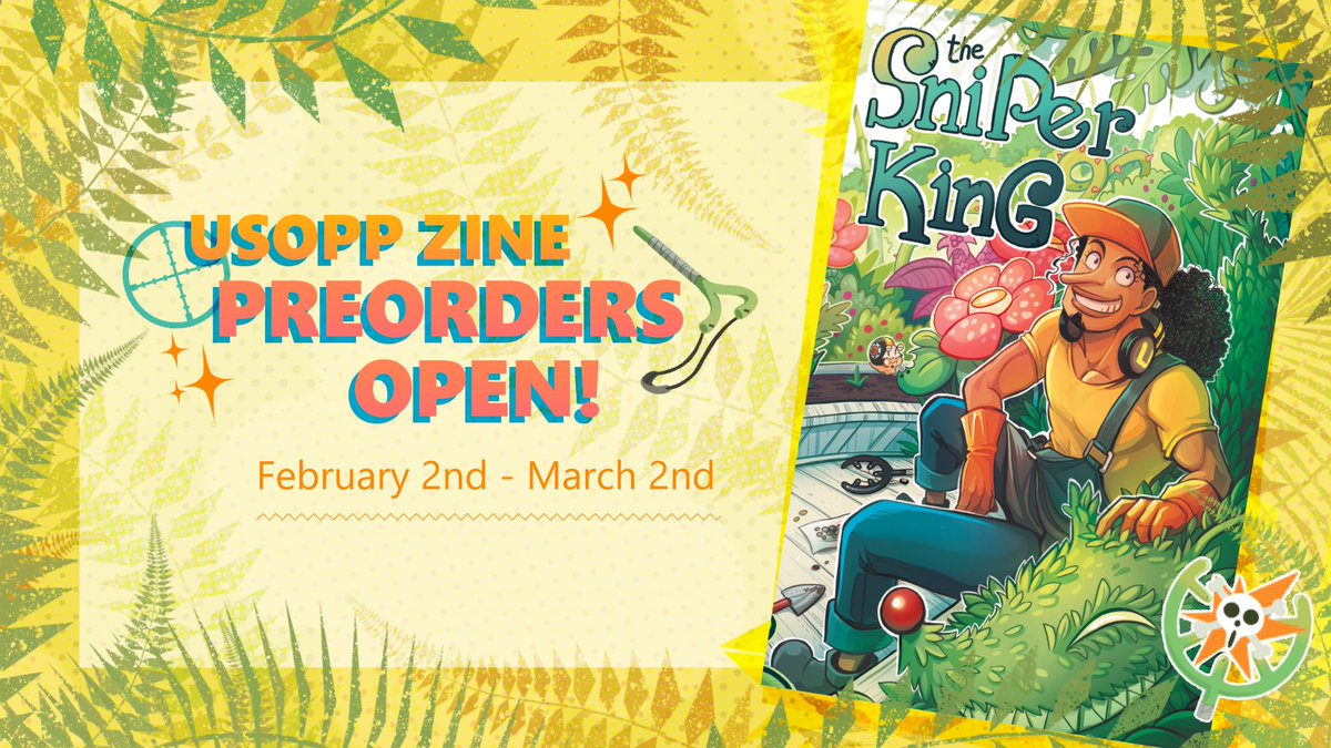 UsoppZine's tweet photo. 🤥 PREORDERS OPEN! 🤥 

It’s time! Usopp’s mighty followers are proud to announce that Sniper King: An Usopp Zine is now open for preorders until March 2nd!

Shop: https://t.co/lVxZWMiTmu
Cover by @Shuravf90 https://t.co/O14JV9Ucq0