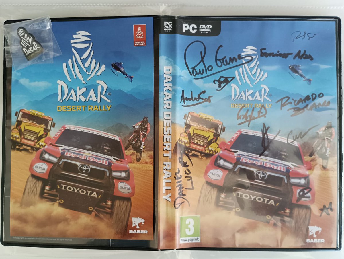 Thanks Saber Interactive pelo Dakar Desert Rally autografado pela talentosa e profissional equipe!

Será reservado na coleção de jogos de corrida e também dos autógrafos importantes! Obrigado pelo carinho! :) 
#SaberInteractive #EmbracerGroup #dakardesertrally