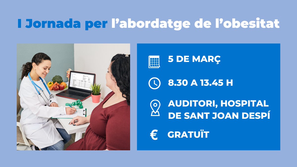 ConsorciCSI's tweet photo. Ja us podeu inscriure a la Jornada #ObesitatCSI que organitzem al març per compartir coneixements i experiències entre professionals sanitaris en relació amb el'#obesitat.
Us hi esperem!
Tota la informació 👉https://t.co/9CE8IlEN7x
#SomCSI #EquipCSI https://t.co/QDrkt6jqAb