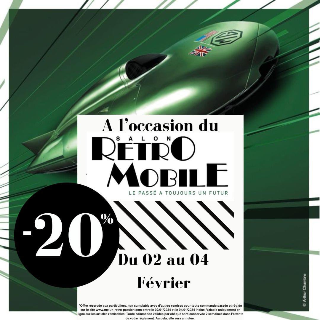 Mretropassion's tweet photo. A l'occasion du Salon Rétro Mobile à Paris ! 😁
Profitez de -20% de remise sur notre site internet, du 02 au 04 Février. #collection #auto #renaultclassic #peugeotclassic #simca #alpine
#vintagecar #frenchcar #oldcar #foryou #pourtoi #collection #retromobile #turbo #classiccars https://t.co/4SdN6zQj6r