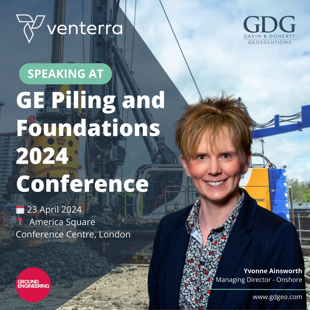 Gavin & Doherty Geosolutions (@gdgeosolutions) on Twitter photo The <a href="/GE_magazine/">Ground Engineering</a> Piling and Foundations annual conference brings together industry leaders for a day of knowledge sharing, discussion and networking. Our Manager Director (Onshore), Yvonne Ainsworth, will chair the exciting afternoon session. The <a href="/GE_magazine/">Ground Engineering</a> Piling and Foundations annual conference brings together industry leaders for a day of knowledge sharing, discussion and networking. Our Manager Director (Onshore), Yvonne Ainsworth, will chair the exciting afternoon session.
