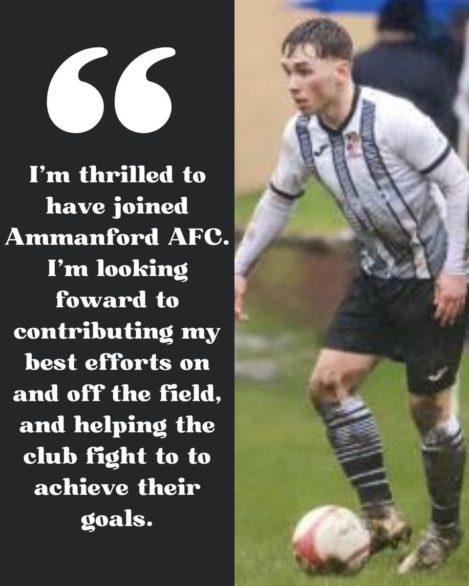 AmmanfordAFC's tweet photo. ✍️New Signing ✍️ 

We’re delighted to welcome @CableCian to the club from @afc_llwydcoed 

Cian goes straight into the squad ahead of the visit of @PontardaweTown this evening! 

Croeso i’r clwb Cian! 

#TheTownAsOne #EinTref https://t.co/px5DTs4ERh