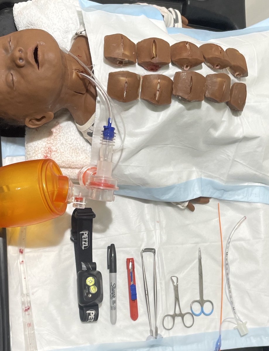 cliffreid's tweet photo. Emergency infant tracheotomy is a life saving procedure that most emergency physicians won’t get to do in their entire career as it is so rarely indicated

⁦@_NMay⁩ and I did ten today so we’re a bit better prepared than before https://t.co/FrLHVzqh3I