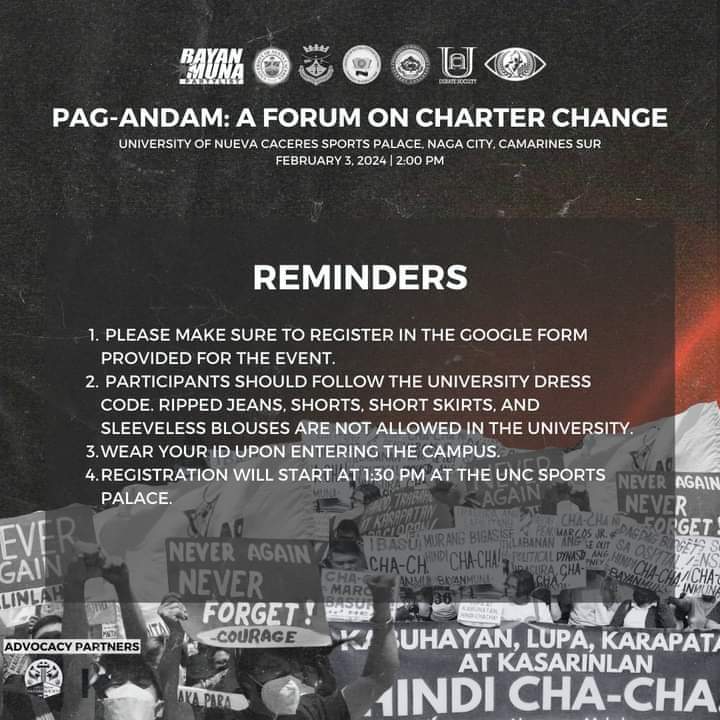 UNC_PLS's tweet photo. 𝐏𝐀𝐆-𝐀𝐍𝐃𝐀𝐌 𝐅𝐀𝐐𝐒🗒🖊

📍 Please make sure to register in the google form provided for the event.
📍Participants should follow the university dress code. Ripped jeans, shorts, short skirts, and sleeveless blouses are not allowed in the university. (1/2) https://t.co/qahALIXTGL