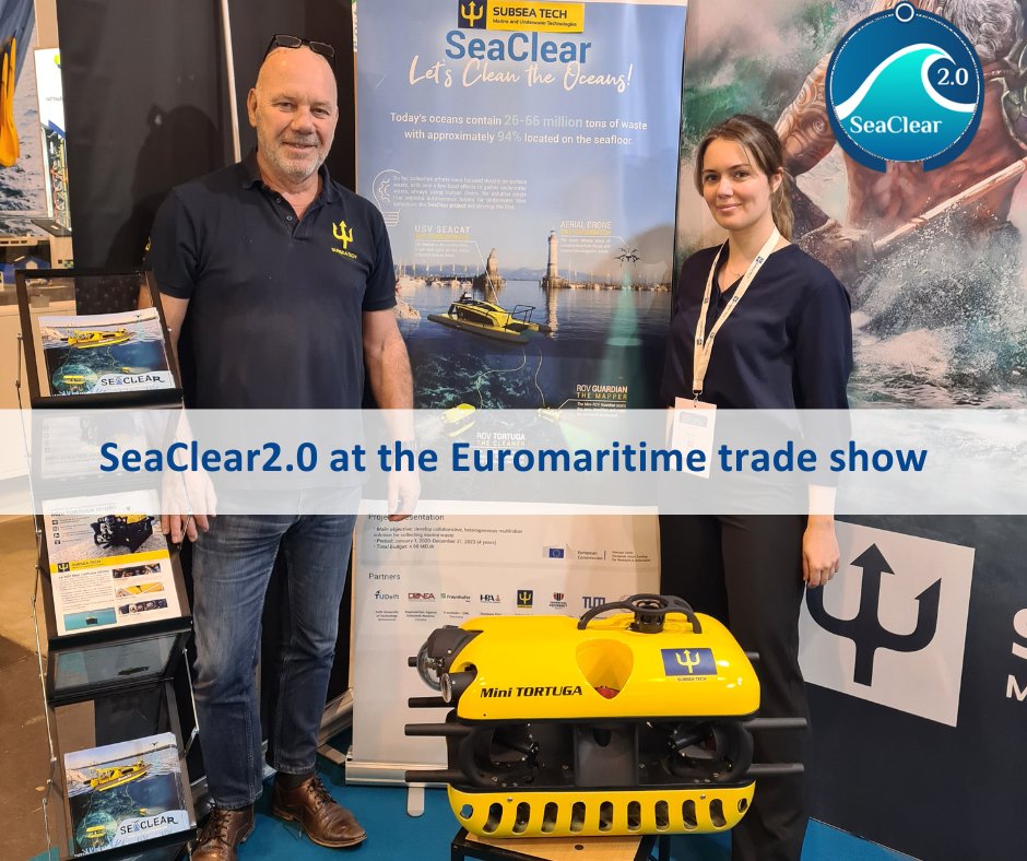 🌊 Seaclear2.0 at @Euromaritime24  with @SubseaTech_  !  #SeaClear2.0 took the spotlight at Euromaritime from January 30th to February 1st, 2024, at Marseille Exhibition Center, showcasing innovations dedicated to ocean protection and restoration. 👉rb.gy/srte2k
