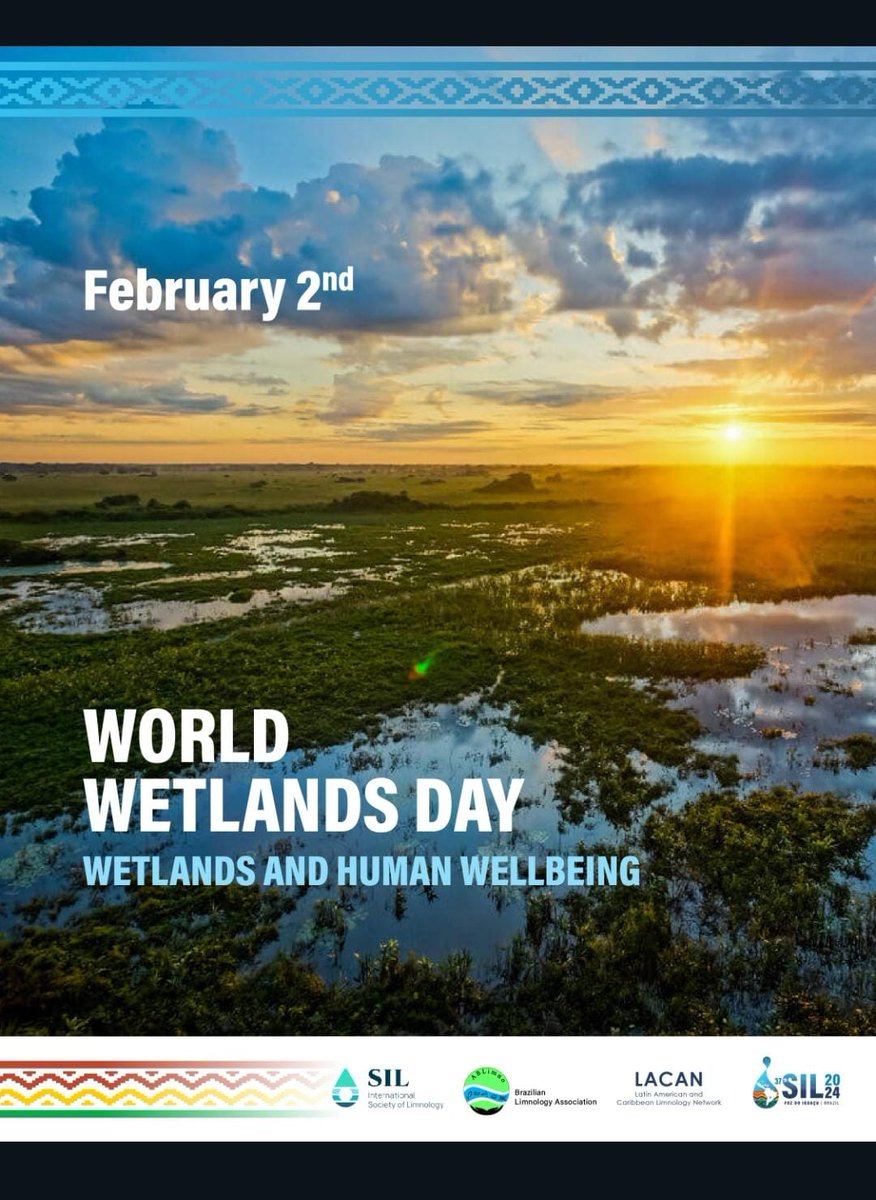 Since 1997, #WorldWetlandsDay has been used to increase public awareness of the values and benefits of wetlands, as well as to promote the conservation and wise use of #wetlands

 #SIL #SIL2024 #Limnology #Limnologia #water #WetlandsDay #WorldWetlandsDay2024