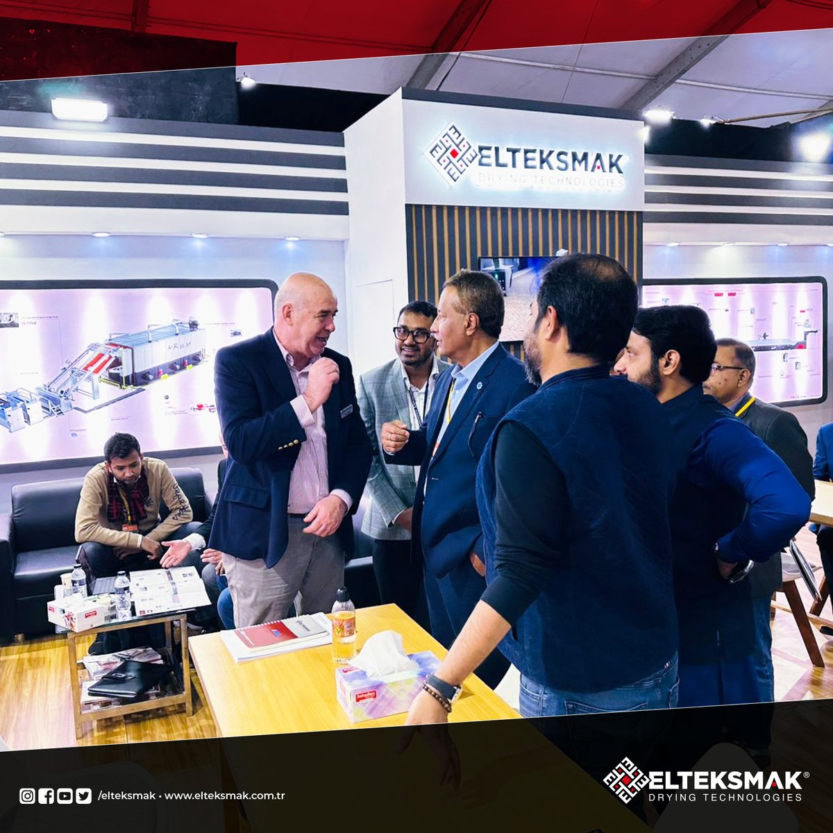 elteksmak's tweet photo. The 2nd day of the DTG - Bangladesh Dhaka Textile Fair passed with great intereset of our valuable visitors. We appreciate your interest and attention. HALL 8 / BOOTH 573
#elteksmak #dtg #tekstil #stenter #tekstilmakine #fabric #textile #textileindustry #textilemachinery https://t.co/3tyAmFPbKC