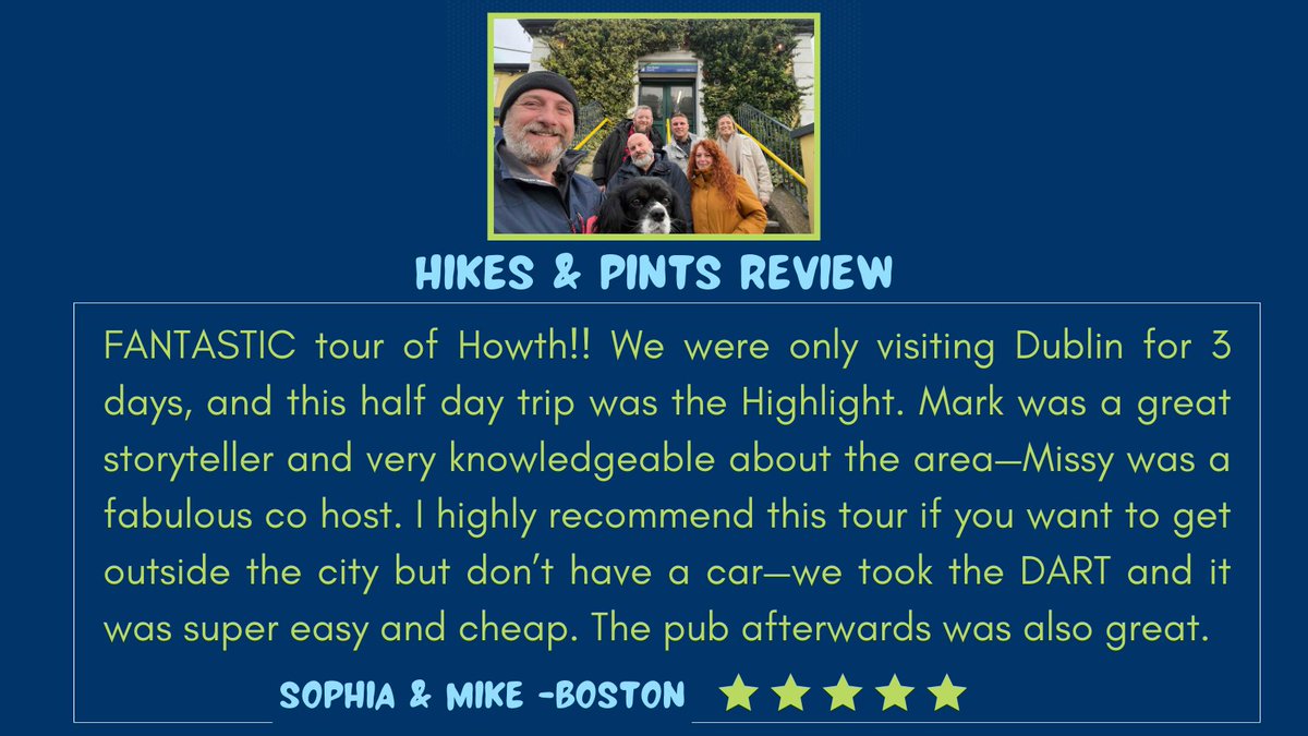 Thanks for the amazing review Sophia and Mike!! Join our Hikes & Pints & Puppies tour!! Book Online hiddenhowthexperiences.com/tours/dublin-c… #howth #dublin #Ireland #hiddenhowth #dublincoastaltrail