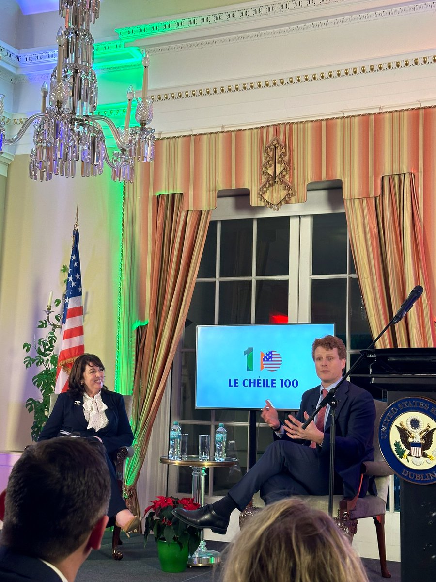 Thank you to Ambassador Cronin for hosting yesterday’s event with US Special Envoy for NI, Joe Kennedy III. An excellent advocate for Ireland both north &amp; south. 
<a href="/USEmbassyDublin/">U.S. Embassy Dublin</a> <a href="/USAmbIreland/">Ambassador Edward Walsh</a>