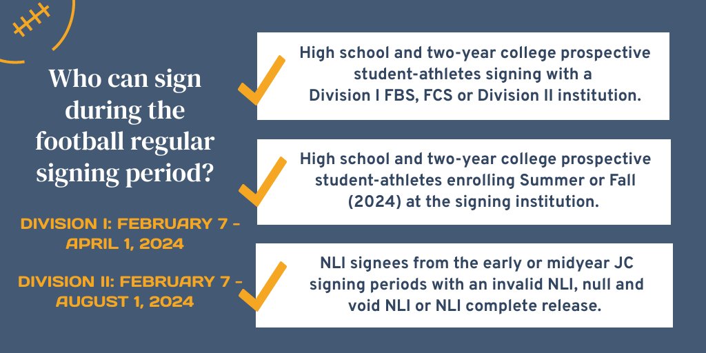 Who can sign during the football regular signing period starting February 7? #NLI👇