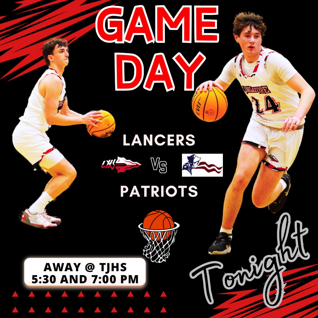 LancerBoosters's tweet image. Game Day for our LANCERS!  Tip off at 5:30 and 7:00 PM…

Boys are on the road at TJ and the girls are at HOME!  

Let’s goooo LANCERS!  Be strong, work as one, and have fun! 
❤️🖤🏀🖤❤️