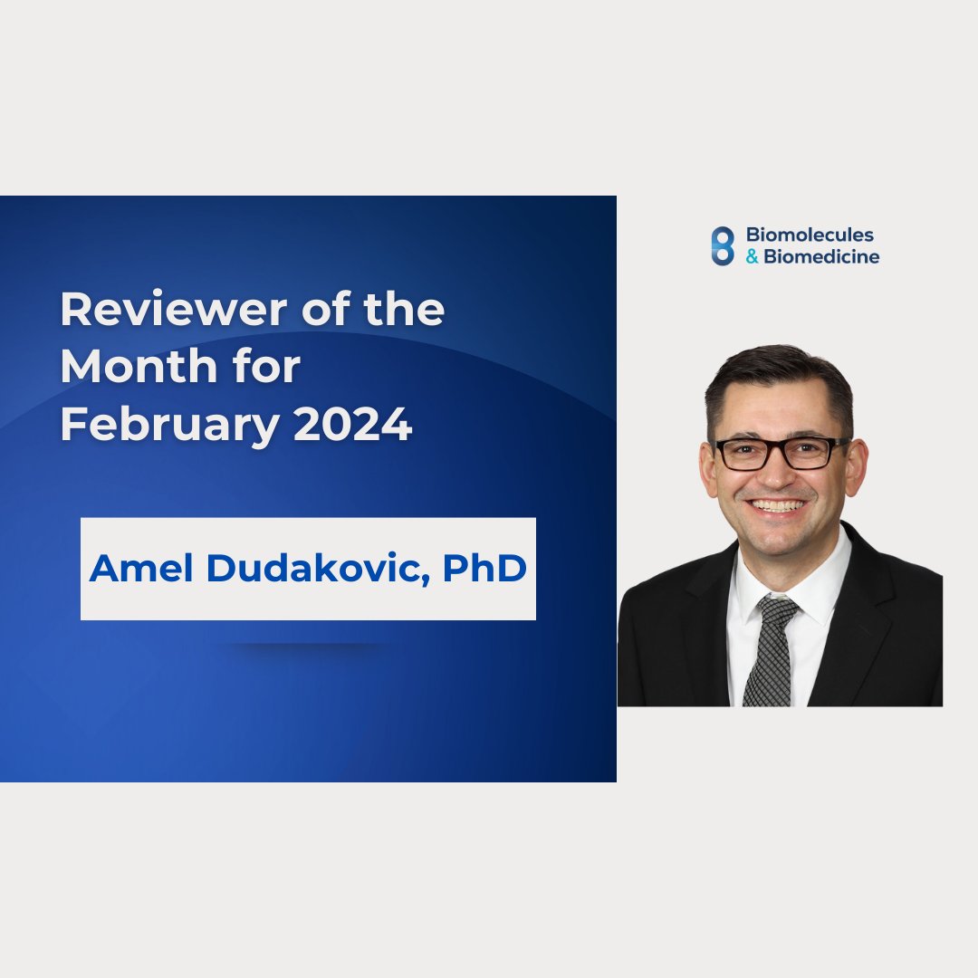 Celebrating our Reviewer of the Month, February 2024 - Amel Dudakovic, PhD🎖️

Read our blog post about Dr. Dudakovic:
🔗blog.bjbms.org/the-reviewer-o…

#BiomolBiomed #ReviewerOfTheMonth #PeerReview #ScientificExcellence #AmelDudakovic