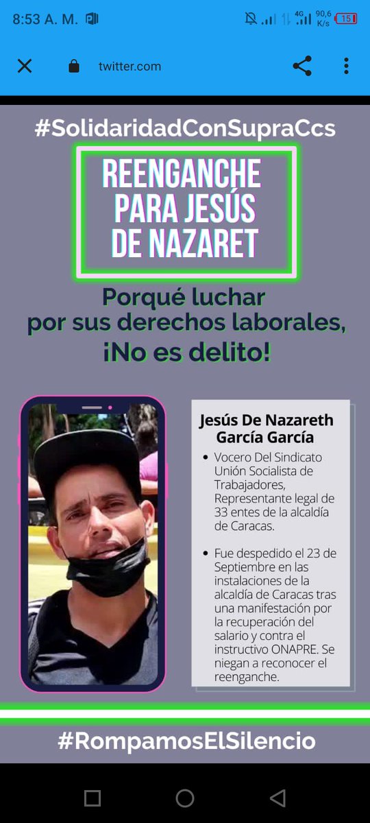 Jairo_Colm3's tweet photo. 685 días sin aumento de salario en #Vzla2024 desde el 2016 no se discute contrato colectivo en el #MetroDeCcs seguimos luchando por #SalariosDignosYa #ReengacheParaNazareth #LibertadParaVictorVenegas #DiscusionDeContratosColectivos #EmpleosDignos leé 
@OITAmericas @ADS_Americas https://t.co/QWQVbjAyNJ