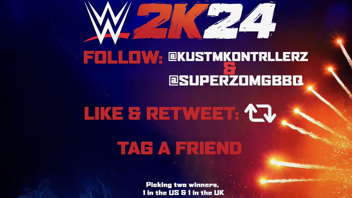 It’s that time of the year for another <a href="/WWEgames/">#WWE2K25</a> giveaway! Who wants a copy of #WWE2K24
 
✅ Follow: <a href="/KustmKontrllerz/">Kustom Kontrollerz™</a> &amp; @SUPERZOMGBBQ 
✅ Like and Retweet this Tweet
✅Tag A Friend

Winners will be picked on February 9th and we will be giving away a US &amp; UK copy!