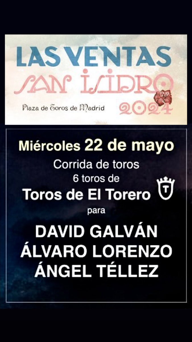 infodavidgalvan's tweet photo. Gala Presentación Oficial San Isidro 2024 

Madrid 

#lasventas #22mayo #temporada2024 #davidgalvan https://t.co/3zlNRzNNwY