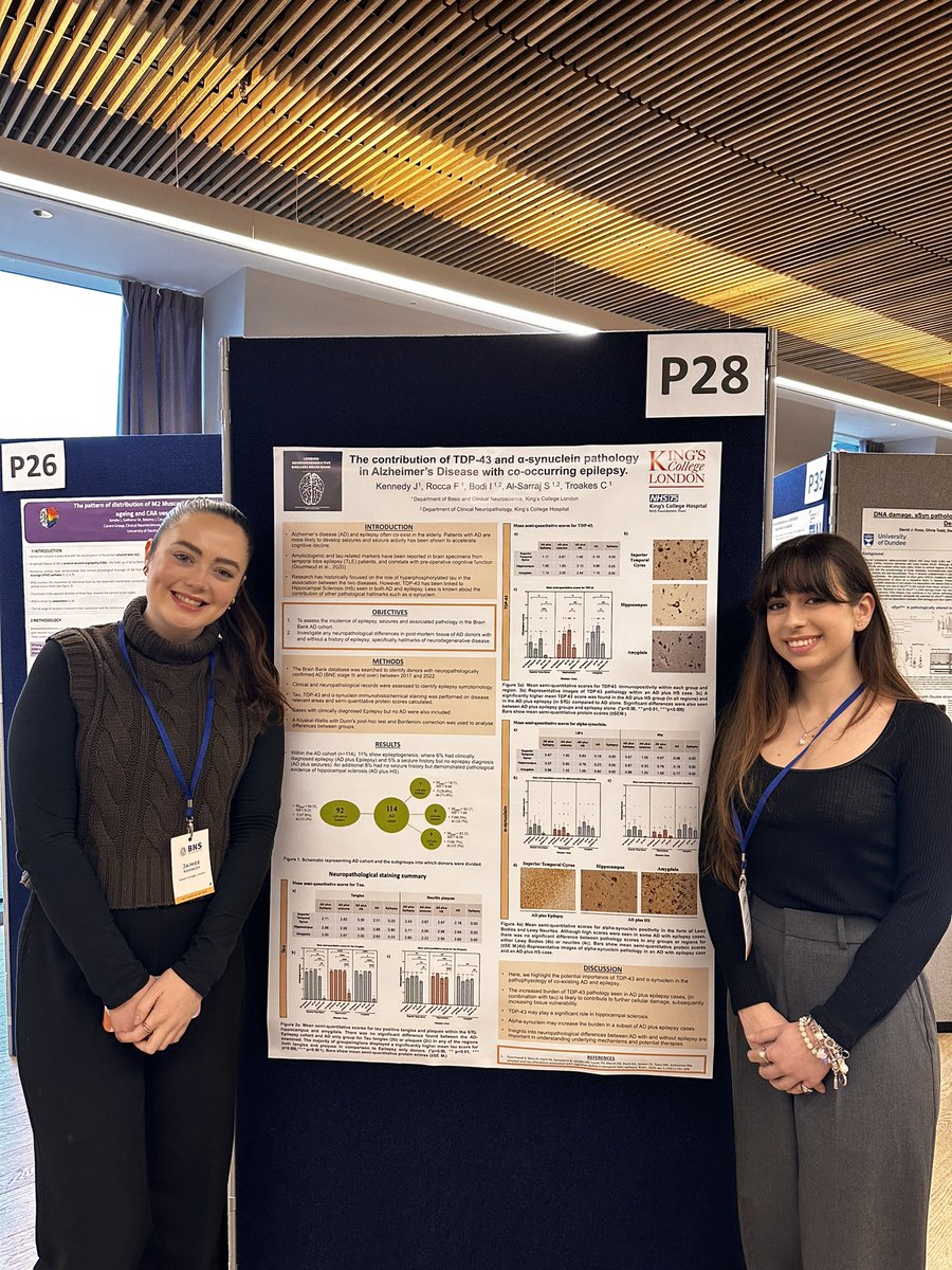 LNDBrainBank's tweet photo. Our doctoral student @JaimeeK_Neuro  
 showed her work at the British Neuropathological Society - The contribution of TDP-43 and a-synuclein pathology in AD with co-occurring epilepsy.  #bns2024 @BNS_updates https://t.co/dN0DmjNhwZ