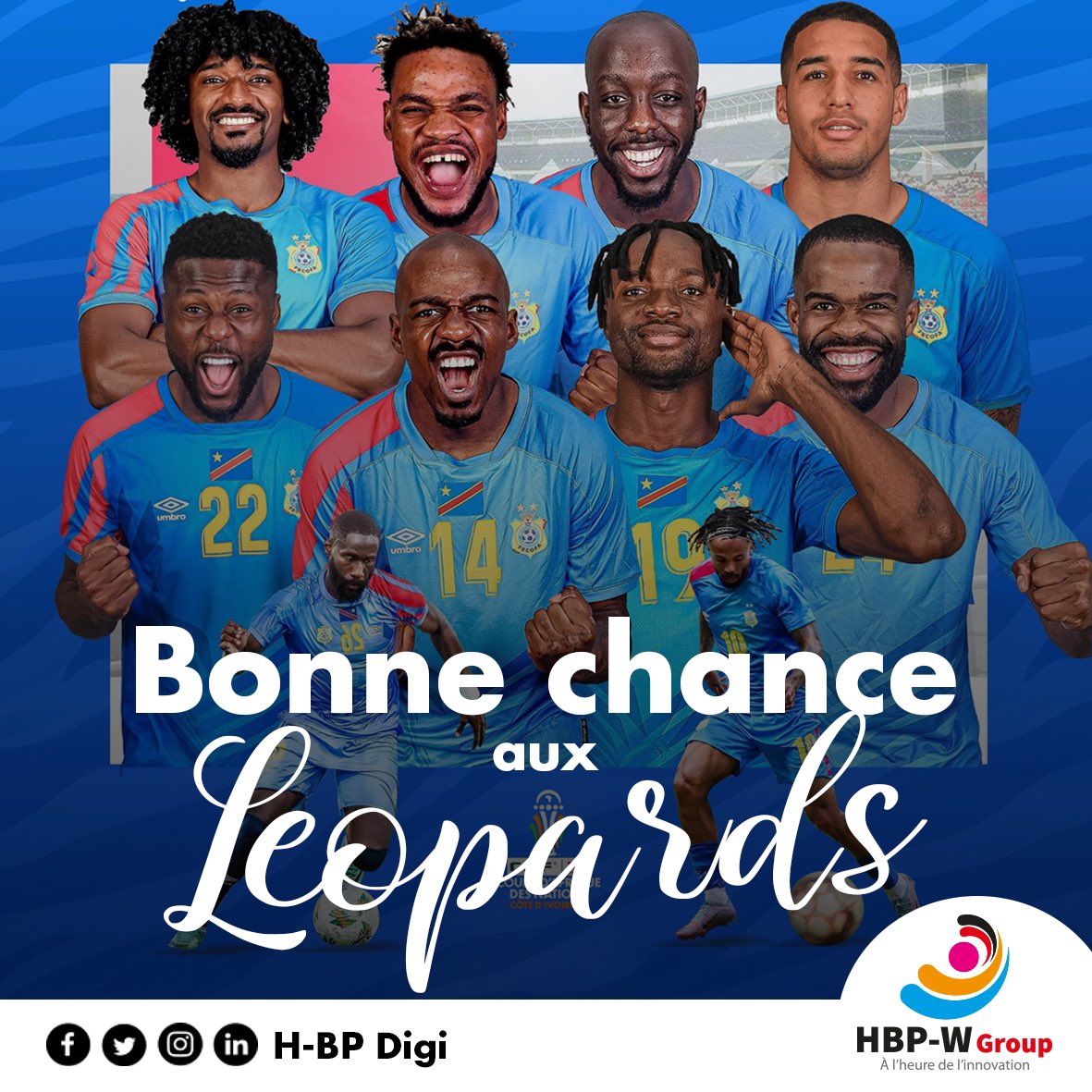 HBpdigi's tweet photo. "Allez les léopards de la RDC! Nous sommes derrière vous et nous croyons en vous. 

Montrez-nous votre force et votre détermination sur le terrain. Nous sommes fiers de vous!" https://t.co/w89SPCCZz0