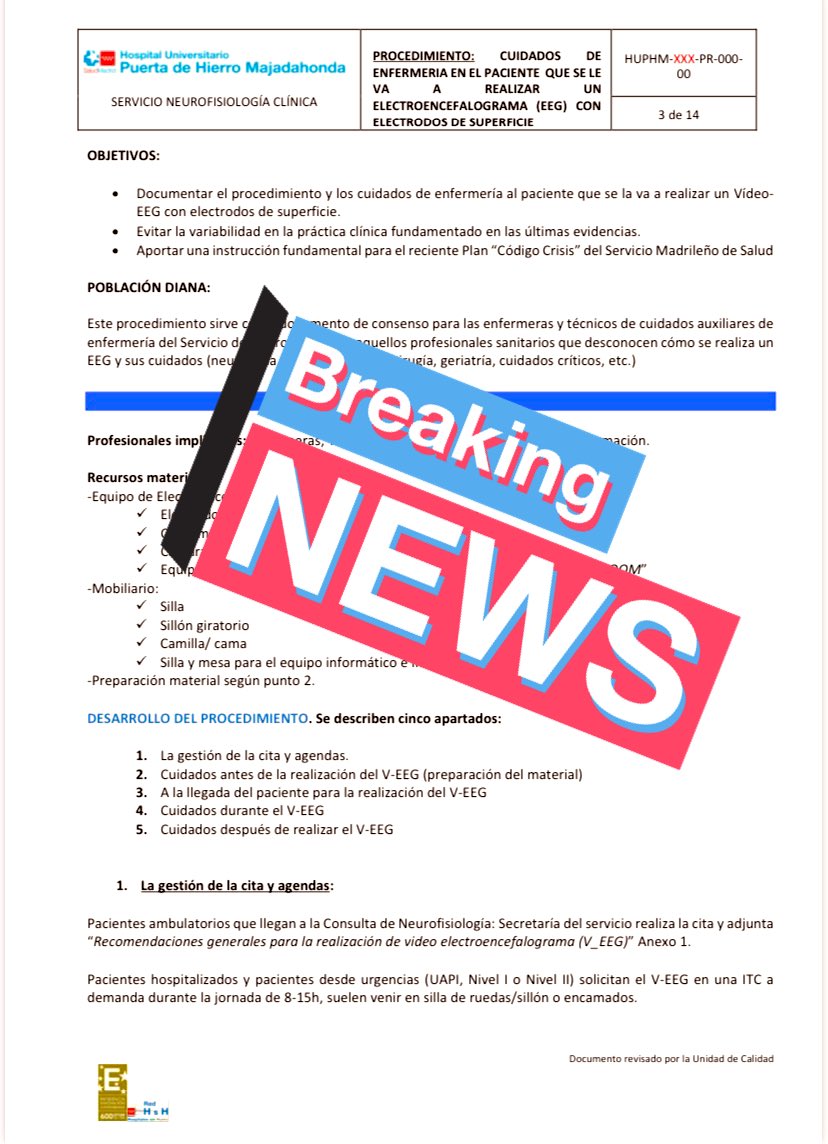 NuriaDeArgila's tweet photo. Cuando se habla de la prueba vídeo EEG #vEEG pero no se nombra al profesional que lo hace, aún requiriendo de una expertía y entrenamiento por su complejidad y necesidad de #cuidados
#CodigoCrisis
#Enfermeras presentes documentando en consenso
#Neurofisiología https://t.co/gqmhr5ZbWg
