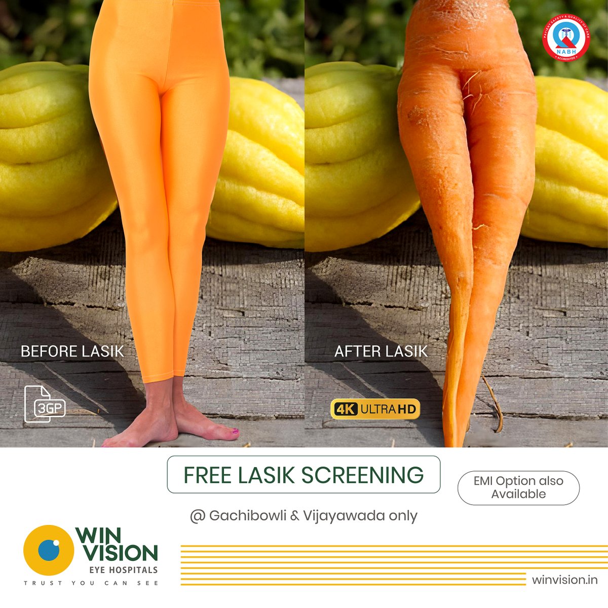 HospitalsWin's tweet photo. See the world, see it right!

Transform your vision with LASIK. Also, experience a FREE LASIK screening at Win Vision.

#WinVisionEyeHospital #EyeHospital #BestEyeHospital #FreeLasikScreening #LasikSurgery #FreefromGlass #4kultrahd #EyeCare #EyeSurgery #LasikSurgery  #Gachibowli https://t.co/UzzCzhJQK5