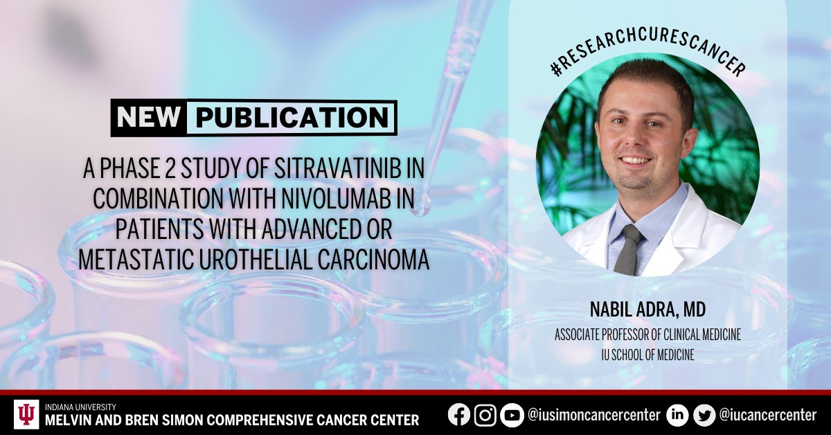 IU Simon Comprehensive Cancer Center (@iucancercenter) on Twitter photo Gain valuable insights from a new article by the cancer center’s Nabil Adra (<a href="/nabiladra/">Nabil Adra</a>), MD, and colleagues in <a href="/EurUrolOncol/">European Urology Oncology</a>. Learn more: ow.ly/lcU350QpEqq. #ResearchCuresCancer #NCIcomprehensive Gain valuable insights from a new article by the cancer center’s Nabil Adra (<a href="/nabiladra/">Nabil Adra</a>), MD, and colleagues in <a href="/EurUrolOncol/">European Urology Oncology</a>. Learn more: ow.ly/lcU350QpEqq. #ResearchCuresCancer #NCIcomprehensive