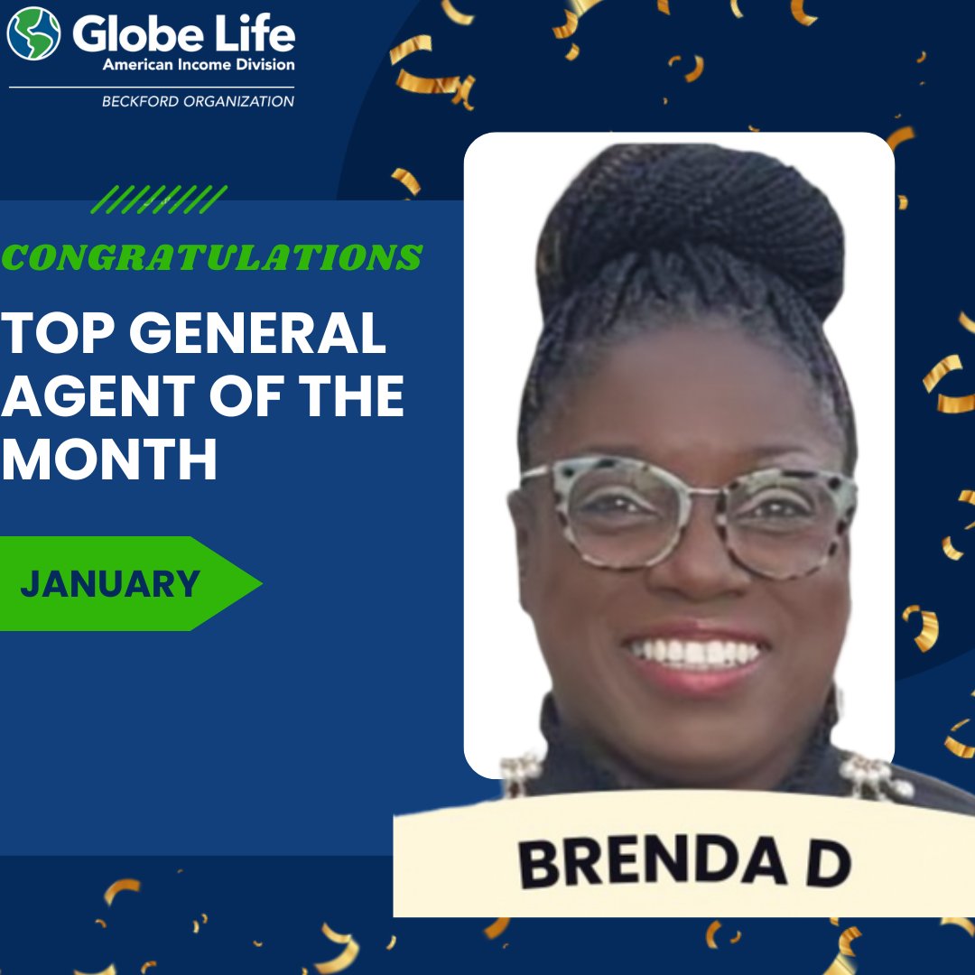 beckford_org's tweet photo. Drumroll please!!🥁 Brenda D. is the Top General Agent for the month of January.
Dedication, passion, and excellence- Brenda embodies it all! Congratulations to you!✨🙌
#BeckfordOrganization #Congratulations #TopGA https://t.co/gyUMvVSX5u