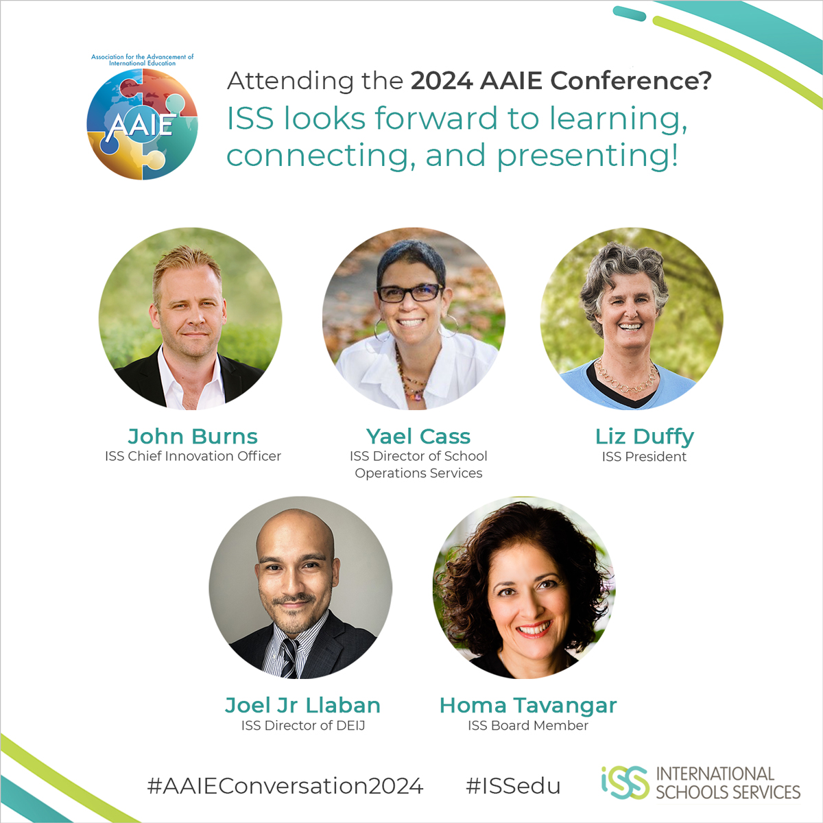 International Schools Services (ISS) (@isscommunity) on Twitter photo ISS is a proud sponsor of the 2024 <a href="/AAIEGlobal/">AAIE</a> Conference. ISS leaders <a href="/j0hnburns/">john burns</a> @yulacass <a href="/DuffyLiz/">Liz Duffy</a> <a href="/HomaTav/">Homa Sabet Tavangar</a> are honored to present at the event!
#AAIEConversation2024 #ISSedu ISS is a proud sponsor of the 2024 <a href="/AAIEGlobal/">AAIE</a> Conference. ISS leaders <a href="/j0hnburns/">john burns</a> @yulacass <a href="/DuffyLiz/">Liz Duffy</a> <a href="/HomaTav/">Homa Sabet Tavangar</a> are honored to present at the event!
#AAIEConversation2024 #ISSedu